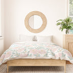 Wild Mountain Roses - pink, mint, and gold Duvet Cover Gallery Image 3