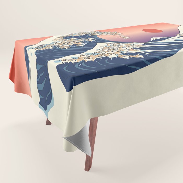 The Great Wave of Corgis Tablecloth Gallery Image 1