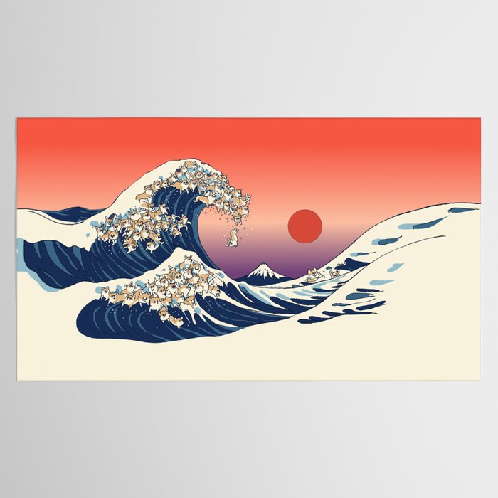 The Great Wave of Corgis Tablecloth Gallery Image 2