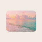 Beautiful: Aqua, Turquoise, Pink, Sunset Relaxing, Peaceful, Coastal Seashore Bath Mat Gallery Image 1