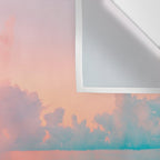 Beautiful: Aqua, Turquoise, Pink, Sunset Relaxing, Peaceful, Coastal Seashore Wall Tapestry Gallery Image 3