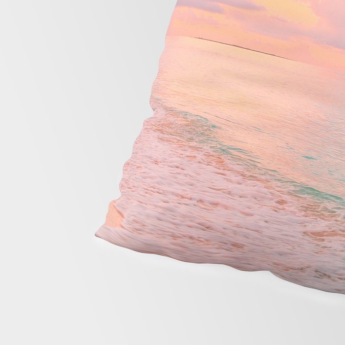 Beautiful: Aqua, Turquoise, Pink, Sunset Relaxing, Peaceful, Coastal Seashore Pillow Sham Gallery Image 4