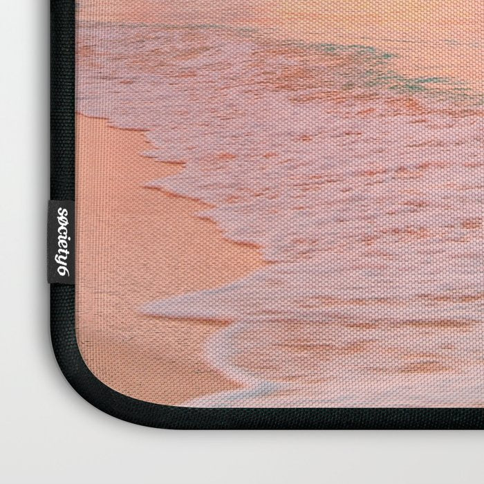 Beautiful: Aqua, Turquoise, Pink, Sunset Relaxing, Peaceful, Coastal Seashore Laptop Sleeve Gallery Image 3