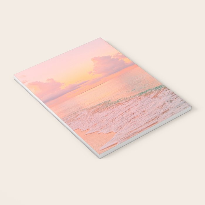 Beautiful: Aqua, Turquoise, Pink, Sunset Relaxing, Peaceful, Coastal Seashore Notebook Gallery Image 3
