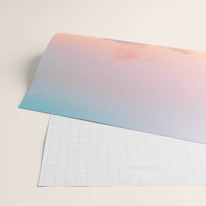 Beautiful: Aqua, Turquoise, Pink, Sunset Relaxing, Peaceful, Coastal Seashore Wrapping Paper Gallery Image 2