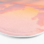 Beautiful: Aqua, Turquoise, Pink, Sunset Relaxing, Peaceful, Coastal Seashore Bath Mat Gallery Image 3