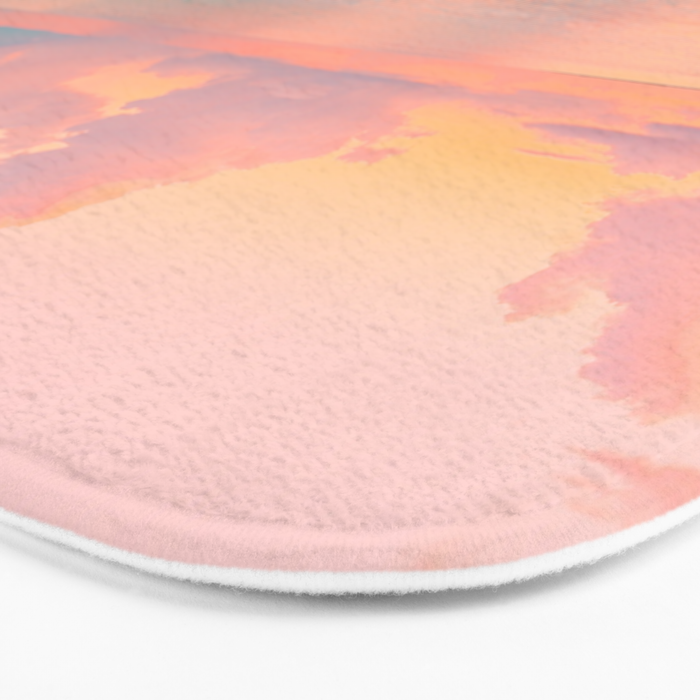 Beautiful: Aqua, Turquoise, Pink, Sunset Relaxing, Peaceful, Coastal Seashore Bath Mat Gallery Image 3