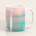 Beautiful: Aqua, Turquoise, Pink, Sunset Relaxing, Peaceful, Coastal Seashore Coffee Mug Gallery Image 1