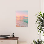 Beautiful: Aqua, Turquoise, Pink, Sunset Relaxing, Peaceful, Coastal Seashore Poster Gallery Image 2