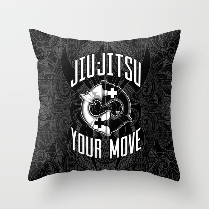 Brazilian Jiu-jitsu Chess Kings Throw Pillow Gallery Image 1