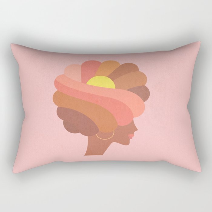 Full Bloom Girl Power Portrait Rectangular Pillow Gallery Image 2
