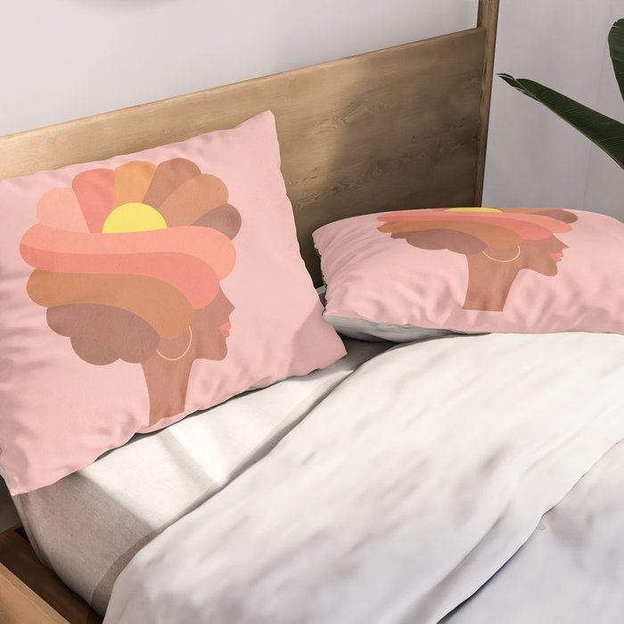 Full Bloom Girl Power Portrait Pillow Sham Gallery Image 2