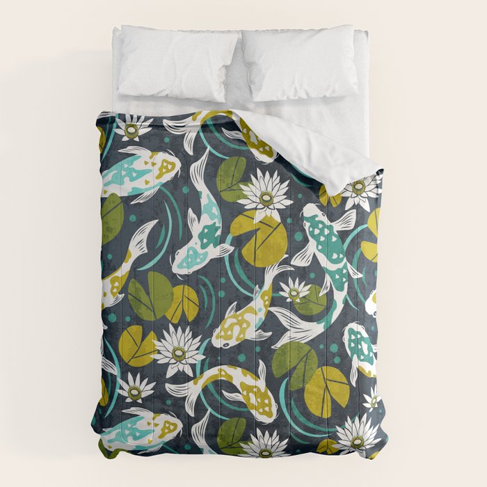 Koi Pond - Green Comforter Gallery Image 1