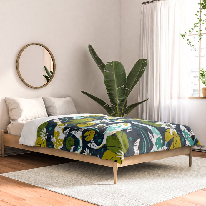 Koi Pond - Green Comforter Gallery Image 2