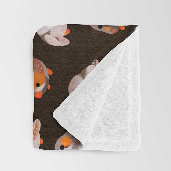 Zebra finch - dark Throw Blanket Gallery Image 3