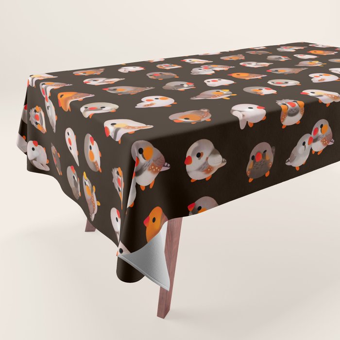 Zebra finch - dark Tablecloth Gallery Image 1