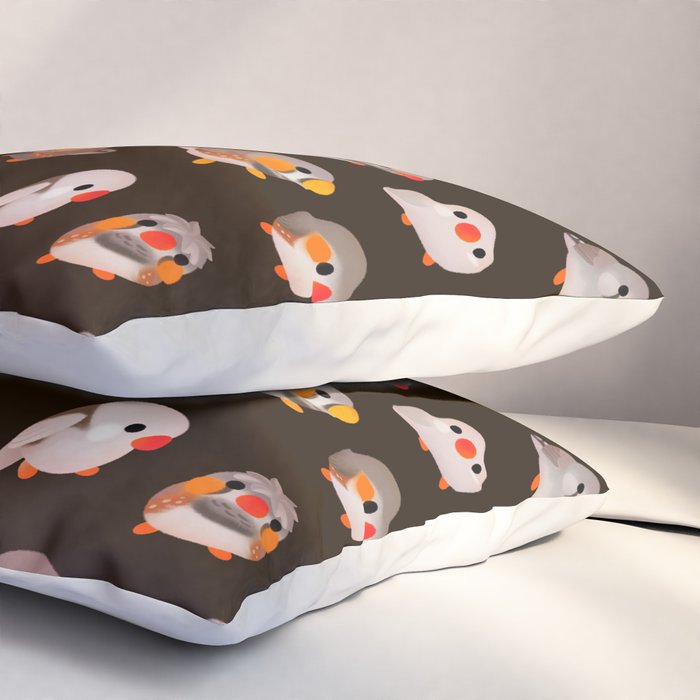 Zebra finch - dark Pillow Sham Gallery Image 3