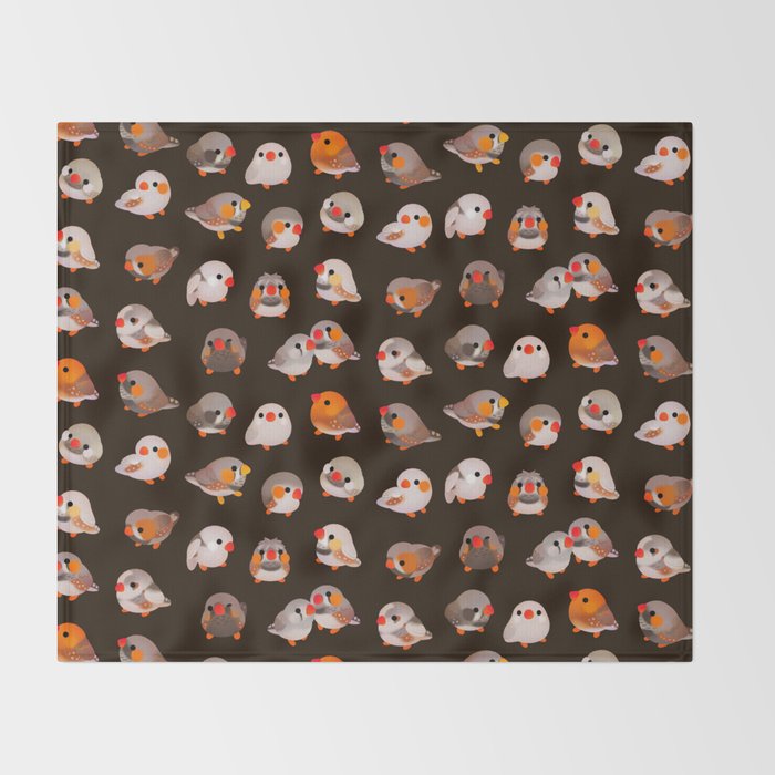 Zebra finch - dark Throw Blanket Gallery Image 2