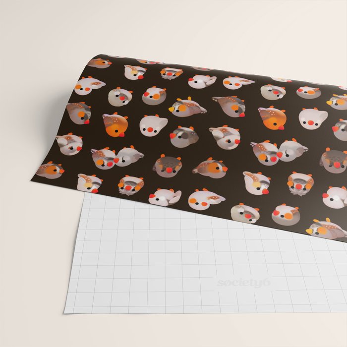 Zebra finch - dark Wrapping Paper Gallery Image 2