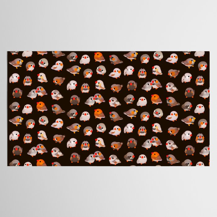 Zebra finch - dark Tablecloth Gallery Image 2