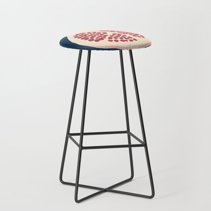 Pomegranate Fruit Navy Blue Stool Gallery Image 1