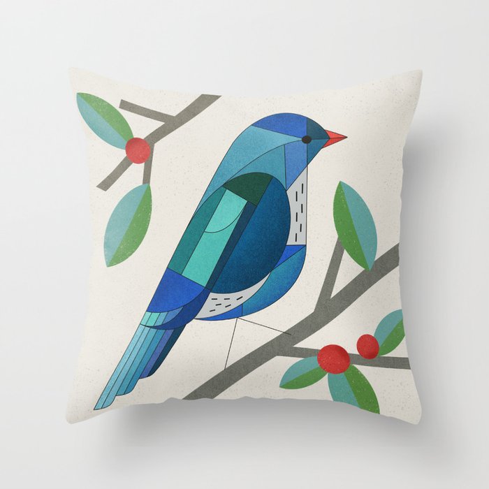 Blue Bird Throw Pillow Gallery Image 6