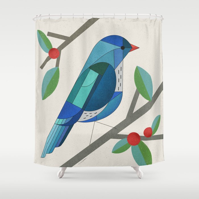 Blue Bird Shower Curtain Gallery Image 1