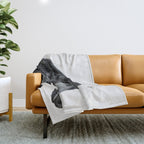 Black Beauty - Minimalist Black and White Photography Throw Blanket Gallery Image 1