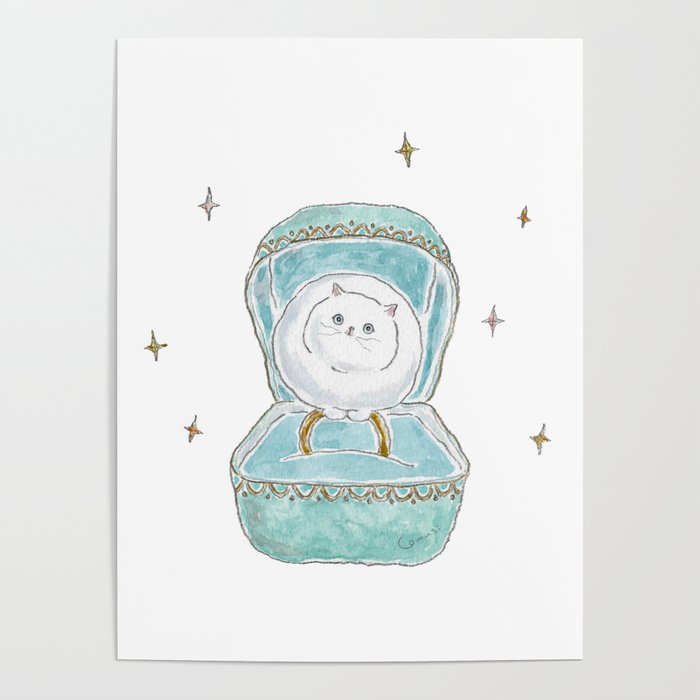 Pearl ring Cat Poster Gallery Image 1