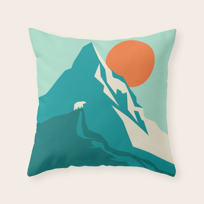 As the sun rises over the peak Throw Pillow Gallery Image 6