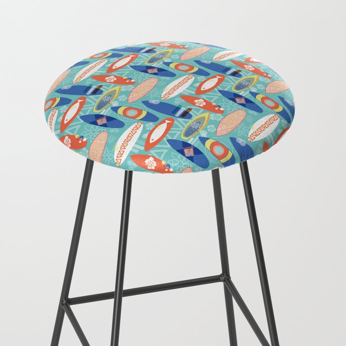 Vintage Surfboards Pattern Stool Gallery Image 2