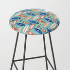 Vintage Surfboards Pattern Stool Gallery Image 2