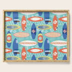 Vintage Surfboards Pattern Serving Tray Gallery Image 1