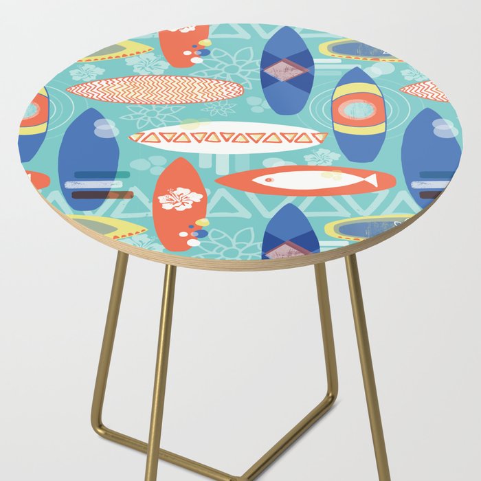 Vintage Surfboards Pattern Side Table Gallery Image 2