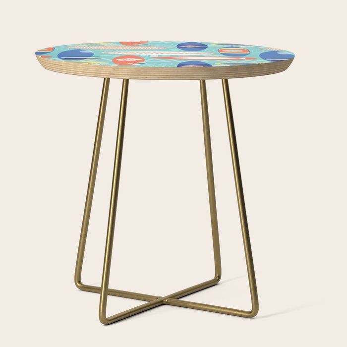 Vintage Surfboards Pattern Side Table Gallery Image 1