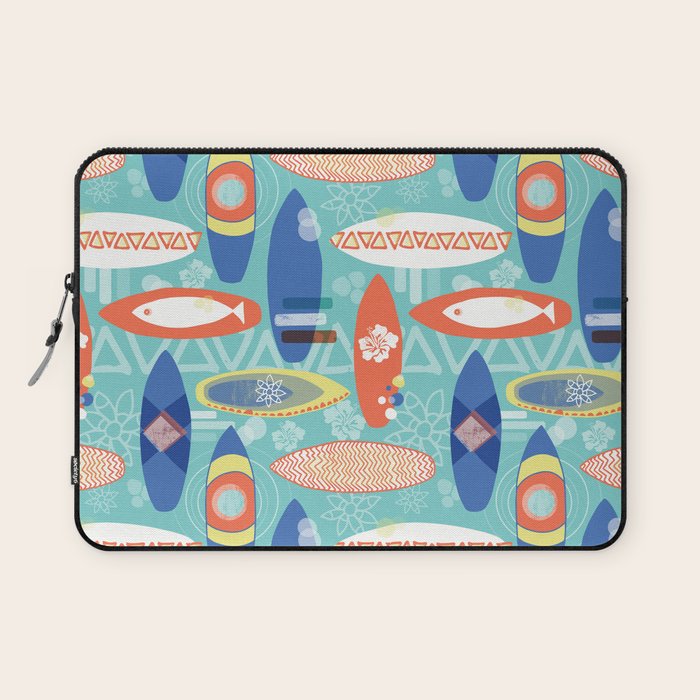 Vintage Surfboards Pattern Laptop Sleeve Gallery Image 1