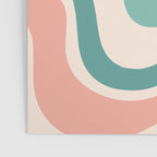 Retro Liquid Swirl Abstract Pattern Teal Blush Pink Mustard 5 Poster Gallery Image 3