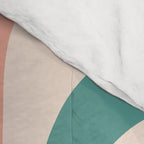 Retro Liquid Swirl Abstract Pattern Teal Blush Pink Mustard 5 Comforter Gallery Image 4