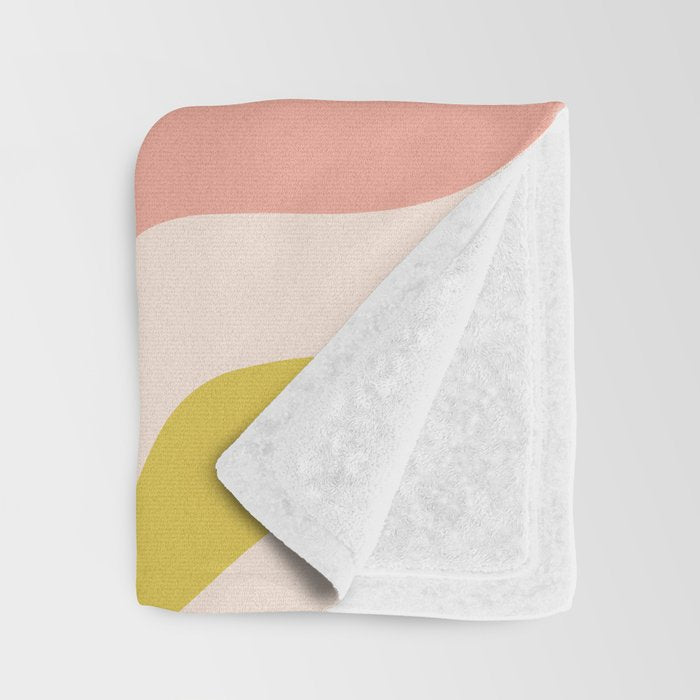 Retro Liquid Swirl Abstract Pattern Teal Blush Pink Mustard 5 Throw Blanket Gallery Image 3