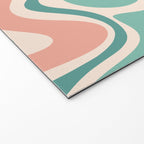 Retro Liquid Swirl Abstract Pattern Teal Blush Pink Mustard 5 Welcome Mat Gallery Image 2
