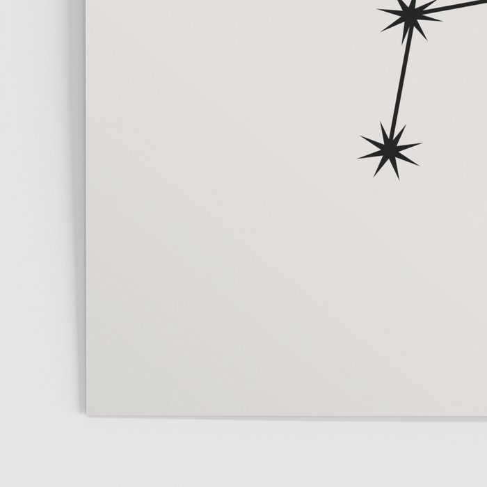 Libra Zodiac Star Constellation Line Art White Poster Gallery Image 3