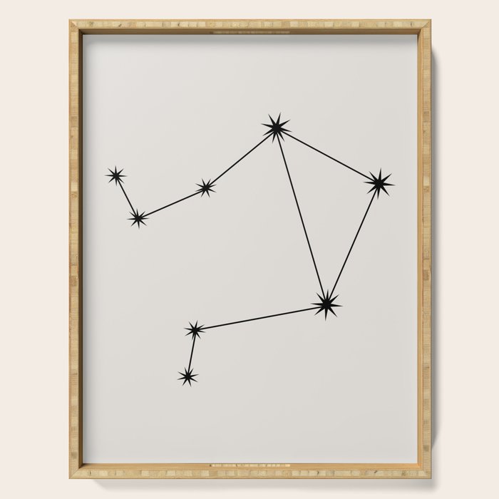 Libra Zodiac Star Constellation Line Art White Serving Tray Gallery Image 1