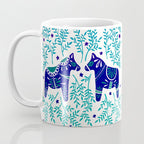 Swedish Dala Horses - Navy & Blue Palette Coffee Mug Gallery Image 3