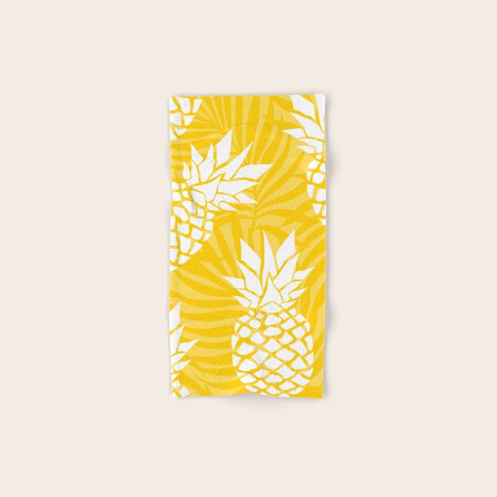 Bright Yellow, Summer, Pineapple Art Towels Gallery Image 1