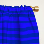 Natural Stripes Modern Minimalist Pattern in Double Electric Blue Window Curtain Gallery Image 2