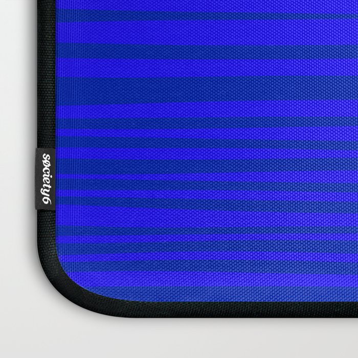 Natural Stripes Modern Minimalist Pattern in Double Electric Blue Laptop Sleeve Gallery Image 3