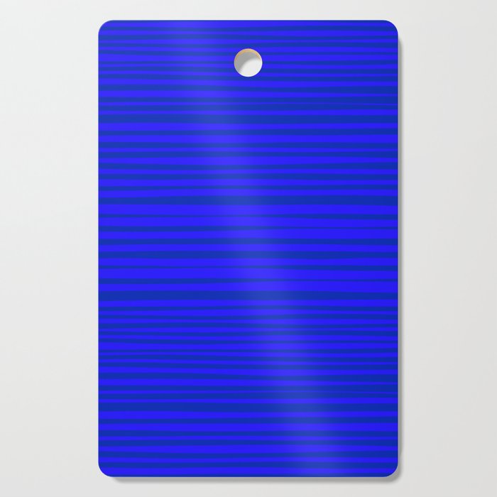 Natural Stripes Modern Minimalist Pattern in Double Electric Blue Cutting Board Gallery Image 1