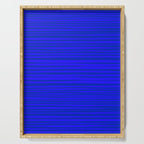 Natural Stripes Modern Minimalist Pattern in Double Electric Blue Serving Tray Gallery Image 1