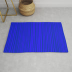 Natural Stripes Modern Minimalist Pattern in Double Electric Blue Rug Gallery Image 1