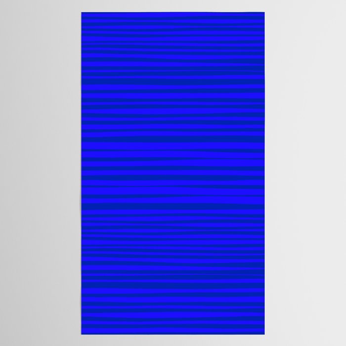 Natural Stripes Modern Minimalist Pattern in Double Electric Blue Tablecloth Gallery Image 2